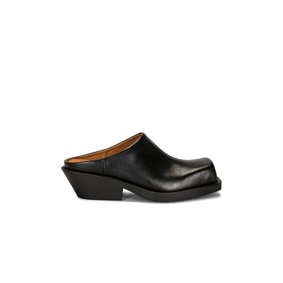 Marni Shoes - Marni 'Sabot' Black Leather Square Toe Clog Size 9
